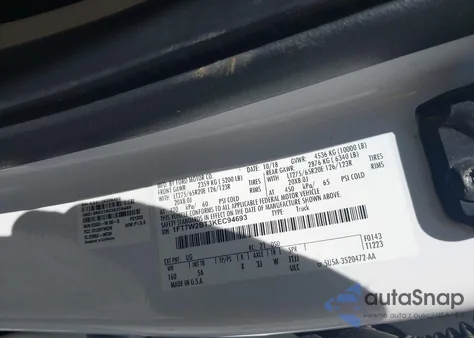 2019 Ford F250 Lariat из США, поврежденный, VIN 1FT7W2BT3KEC94693